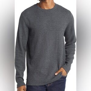 Travis Mathew Charcoal Gray Cloud Waffle Crew Shirt Top Long Sleeve Men’s Large